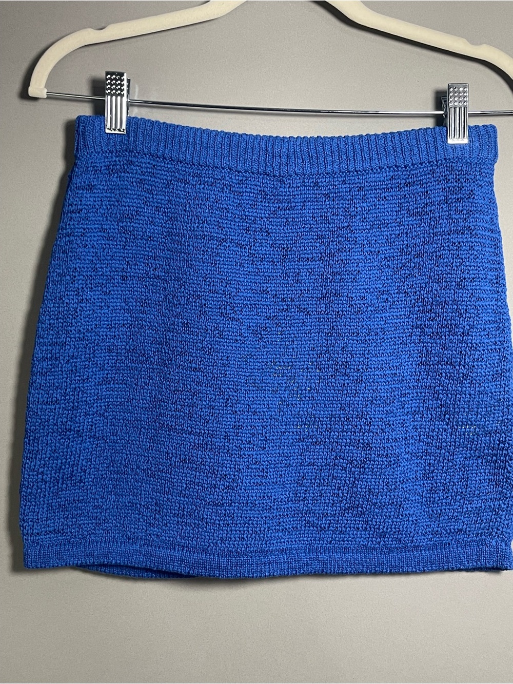 Peppermayo Capri Glow Knit Mini Skirt Cobalt Blue Textured Knit Size Medium NWT